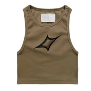 Crop Tank Cut out Detail Brown