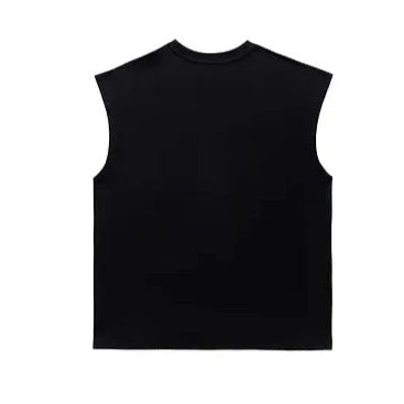 Loose-fit sleeveless top black cut out detail