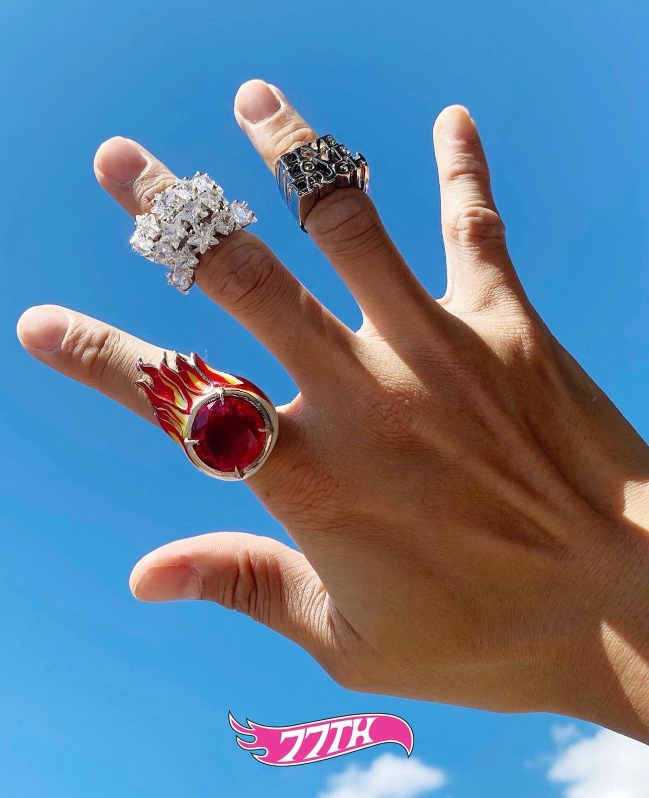 Flame pink crystal RING