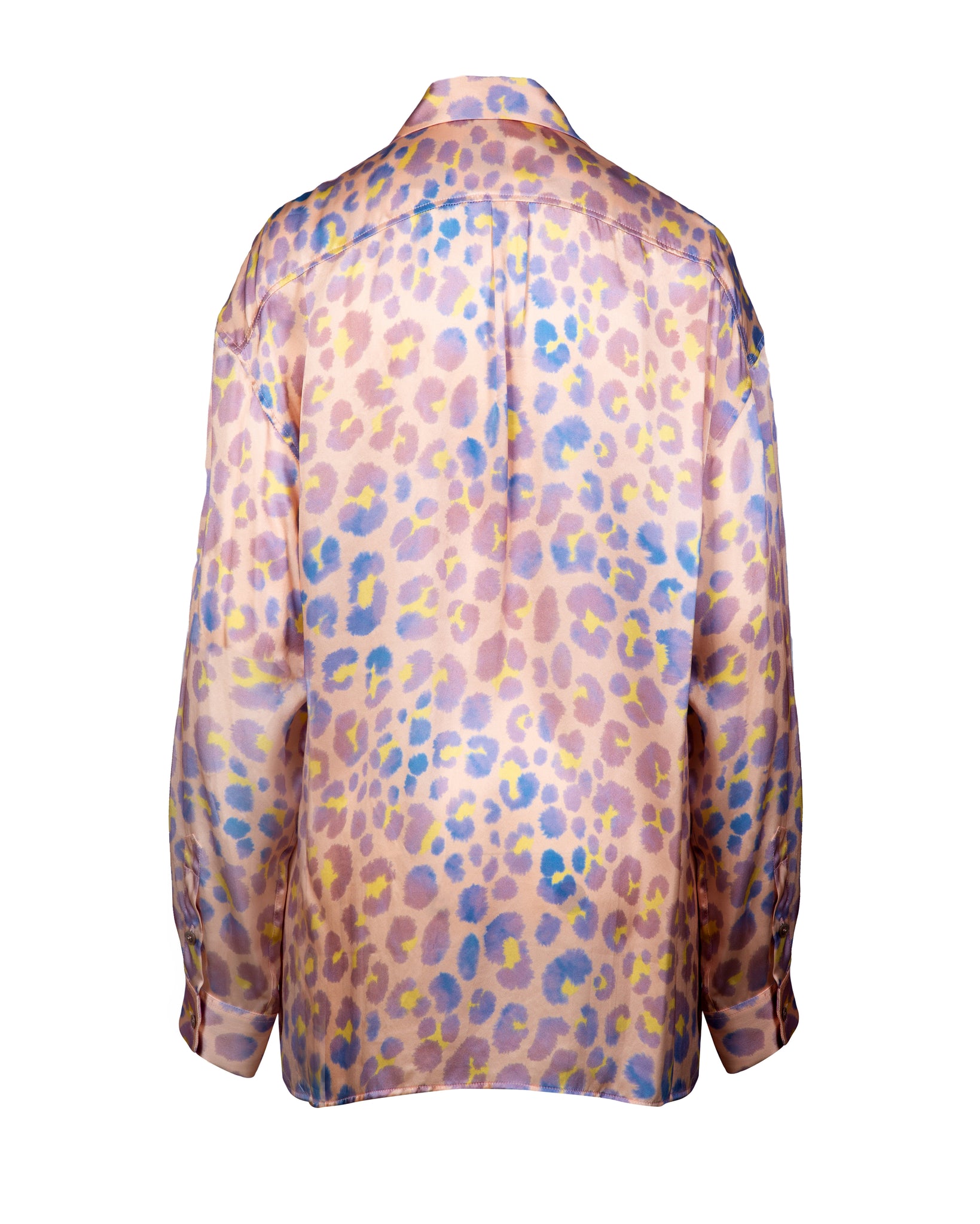 Baby Cheetah Oversized Silk Print Shirt