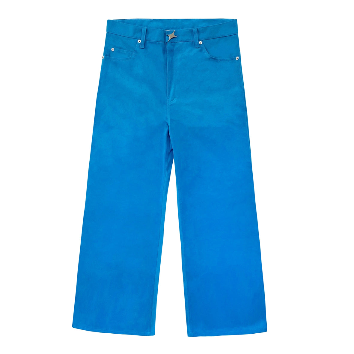 straight trousers with flare button