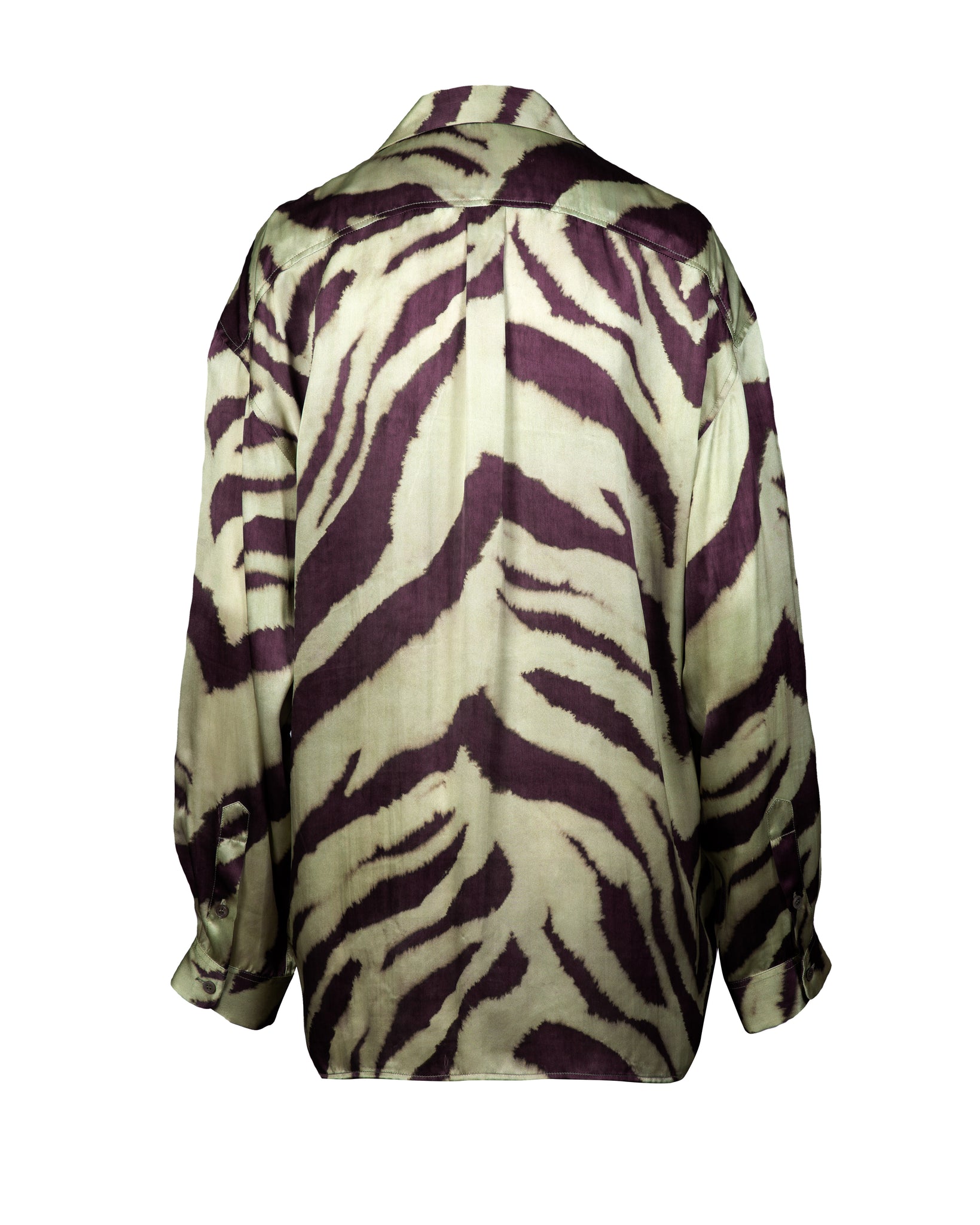 Brass Zebra Oversized Silk Print Shirt