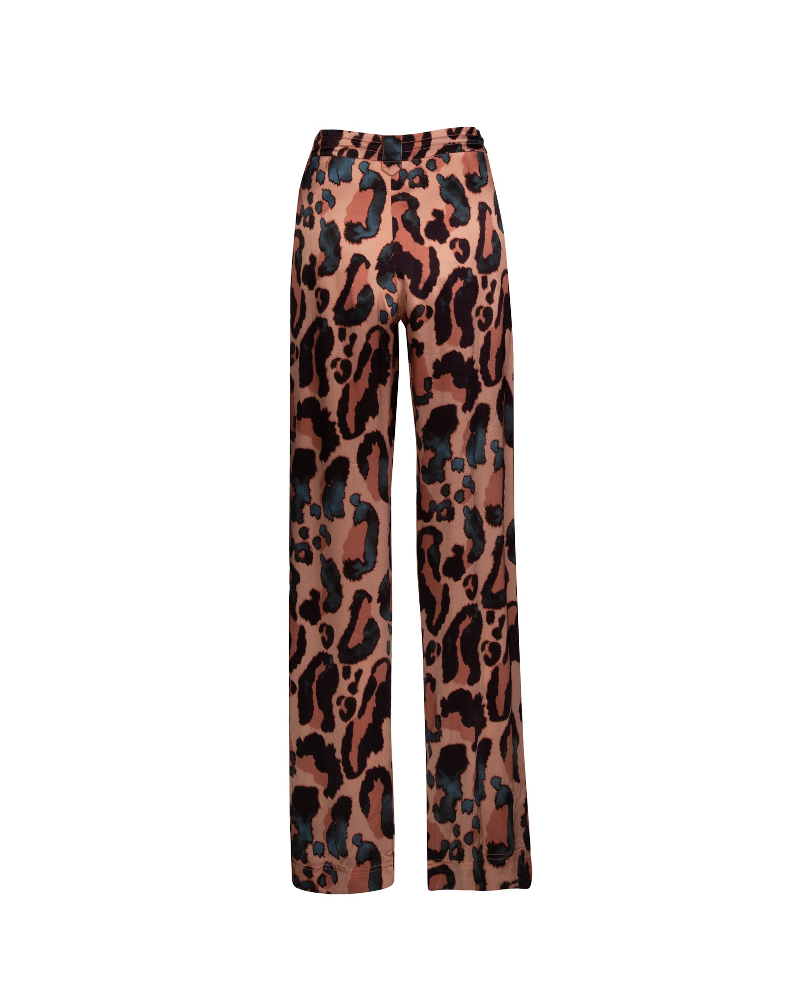 Brun Leopard Print Long Silk Pants