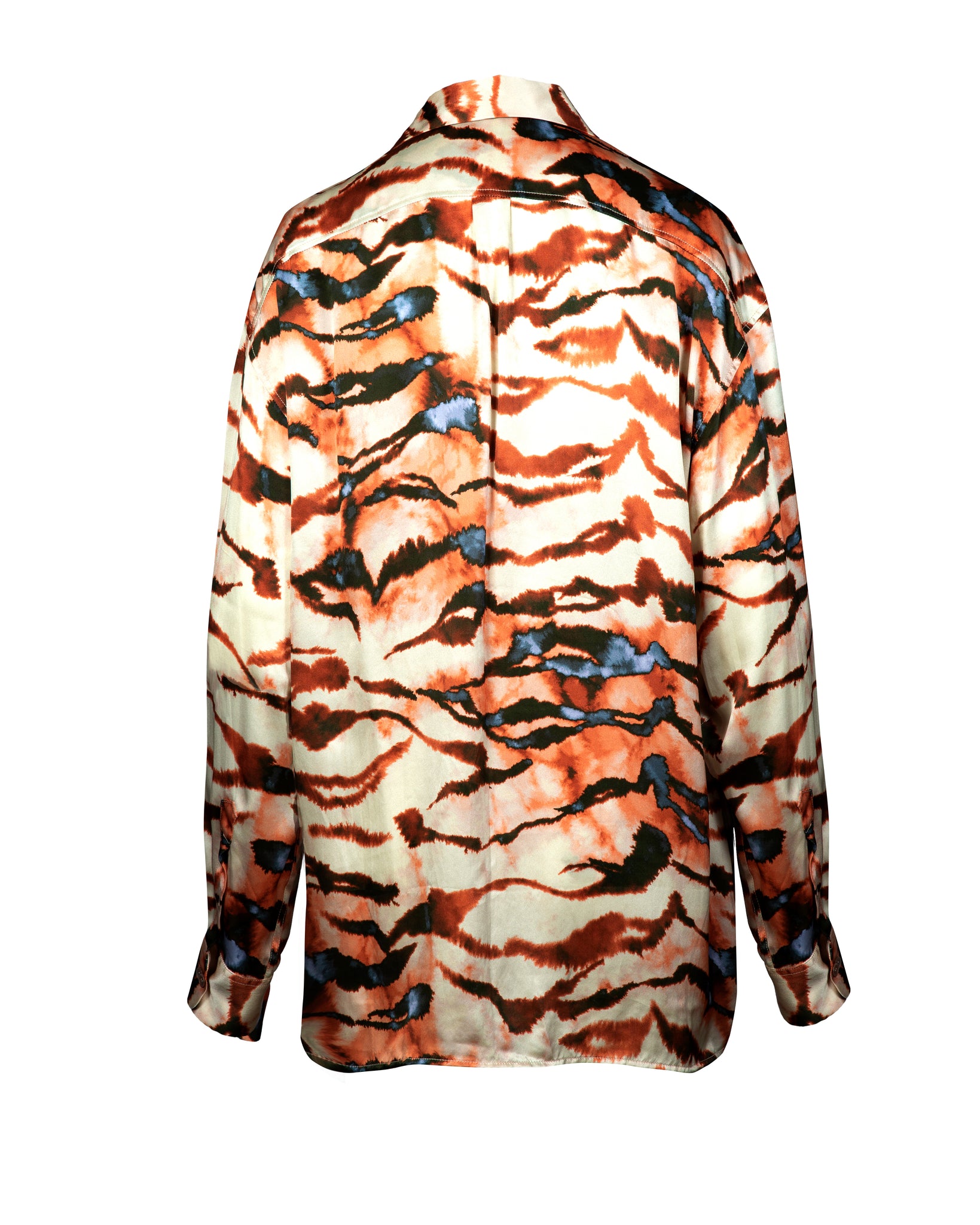 Classic Tiger Oversized Silk Print Shirt