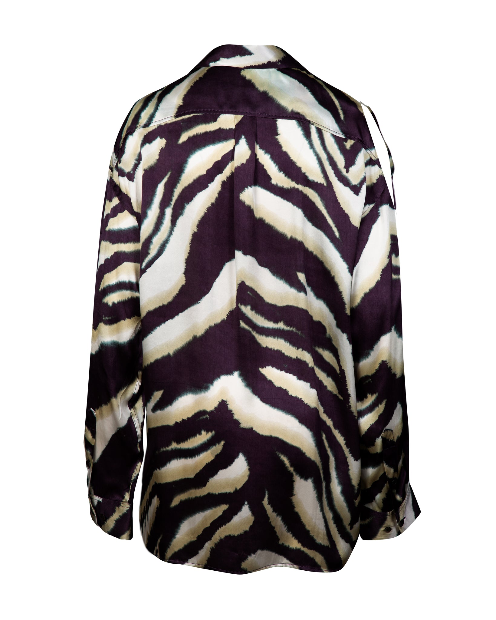 Classic Zebra Oversized Silk Print Shirt