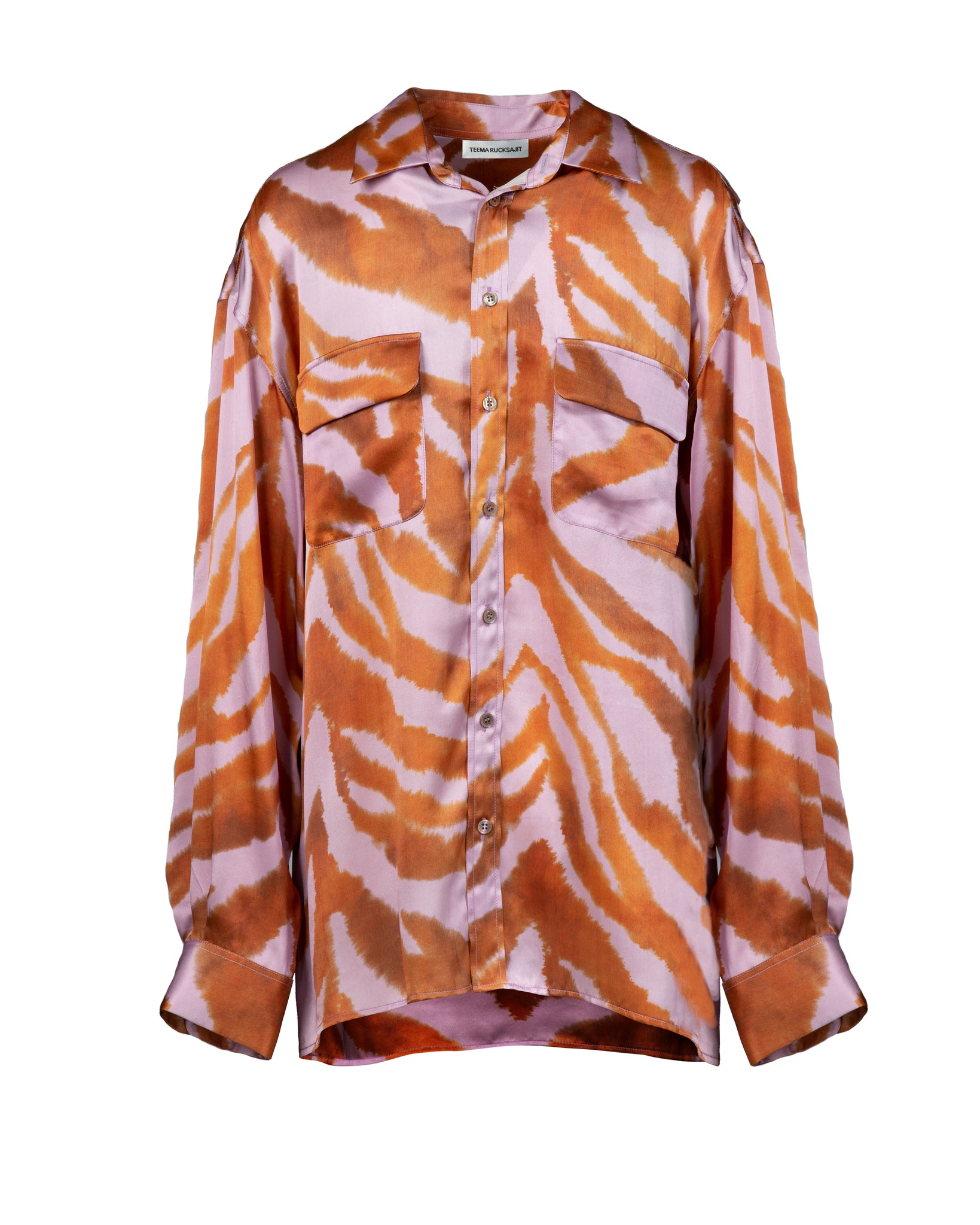 Dusk Zebra Oversized Silk Print Shirt