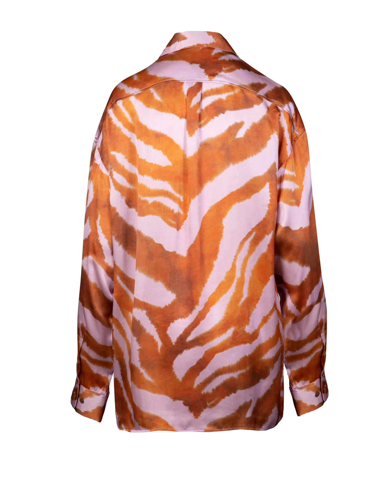 Dusk Zebra Oversized Silk Print Shirt