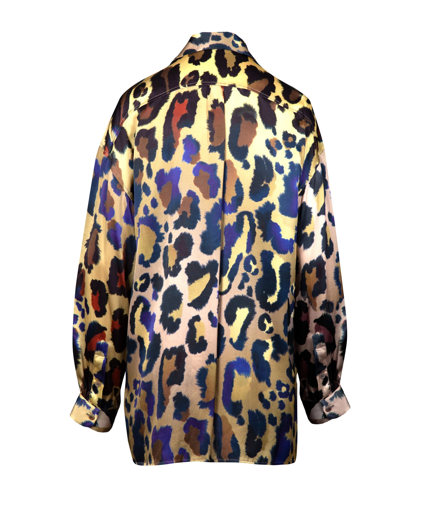 Electric Leopard Oversized Silk Print Shirt