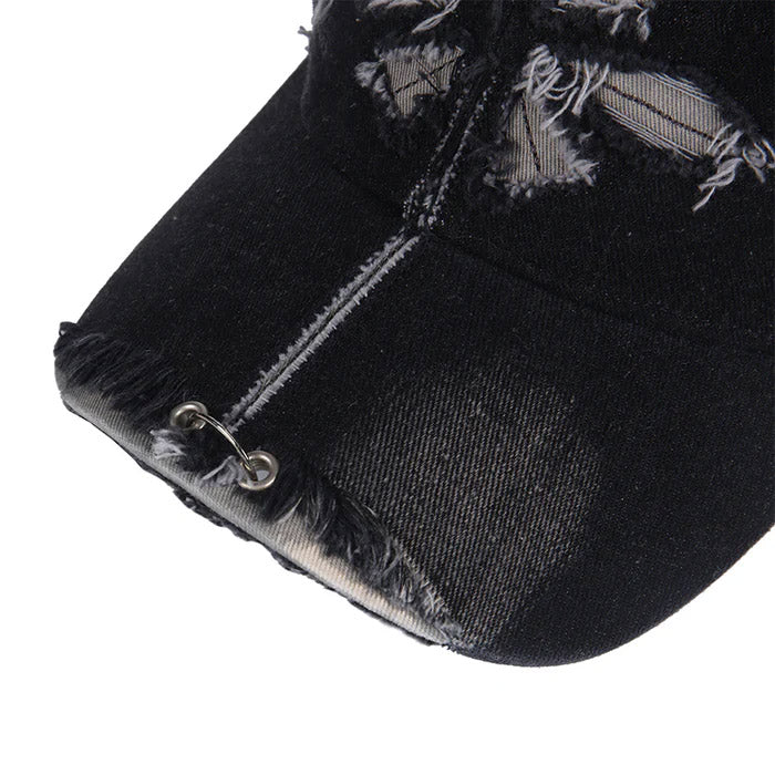 Genzero the dog ear cross baseball hat Denim black