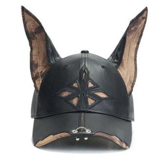 Genzero the dog ear cross baseball hat leather