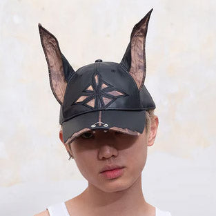 Genzero the dog ear cross baseball hat leather