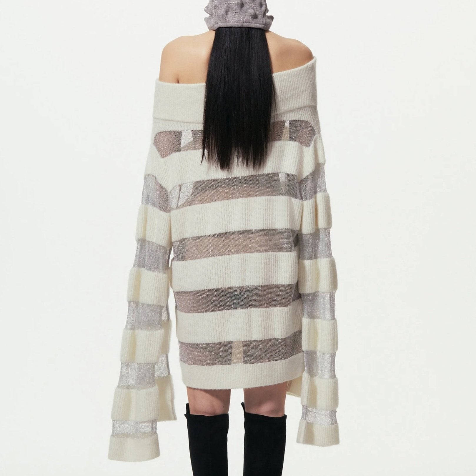 multi-sleeve sweater dress