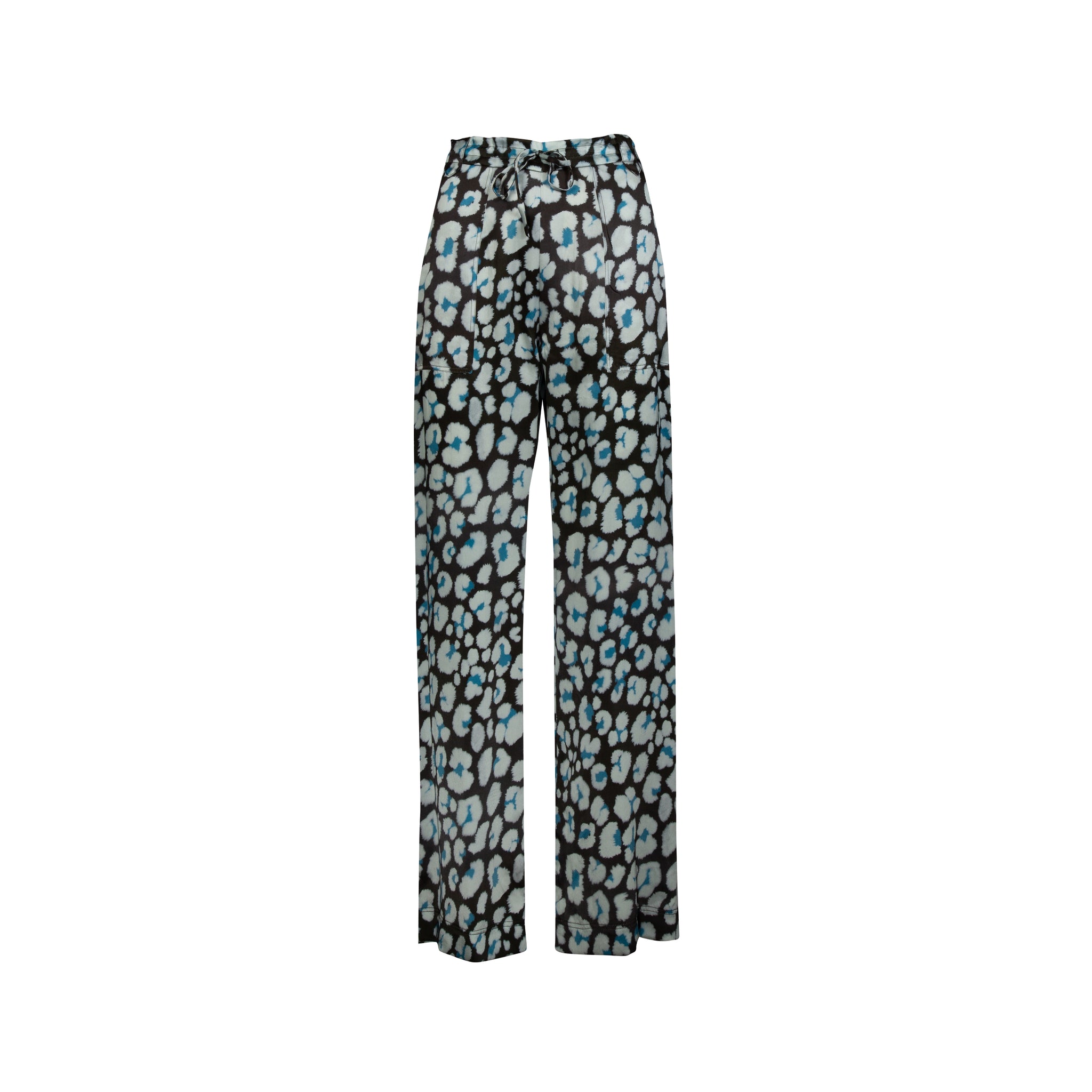 Moonlight Cheetah Print Long Silk Pants