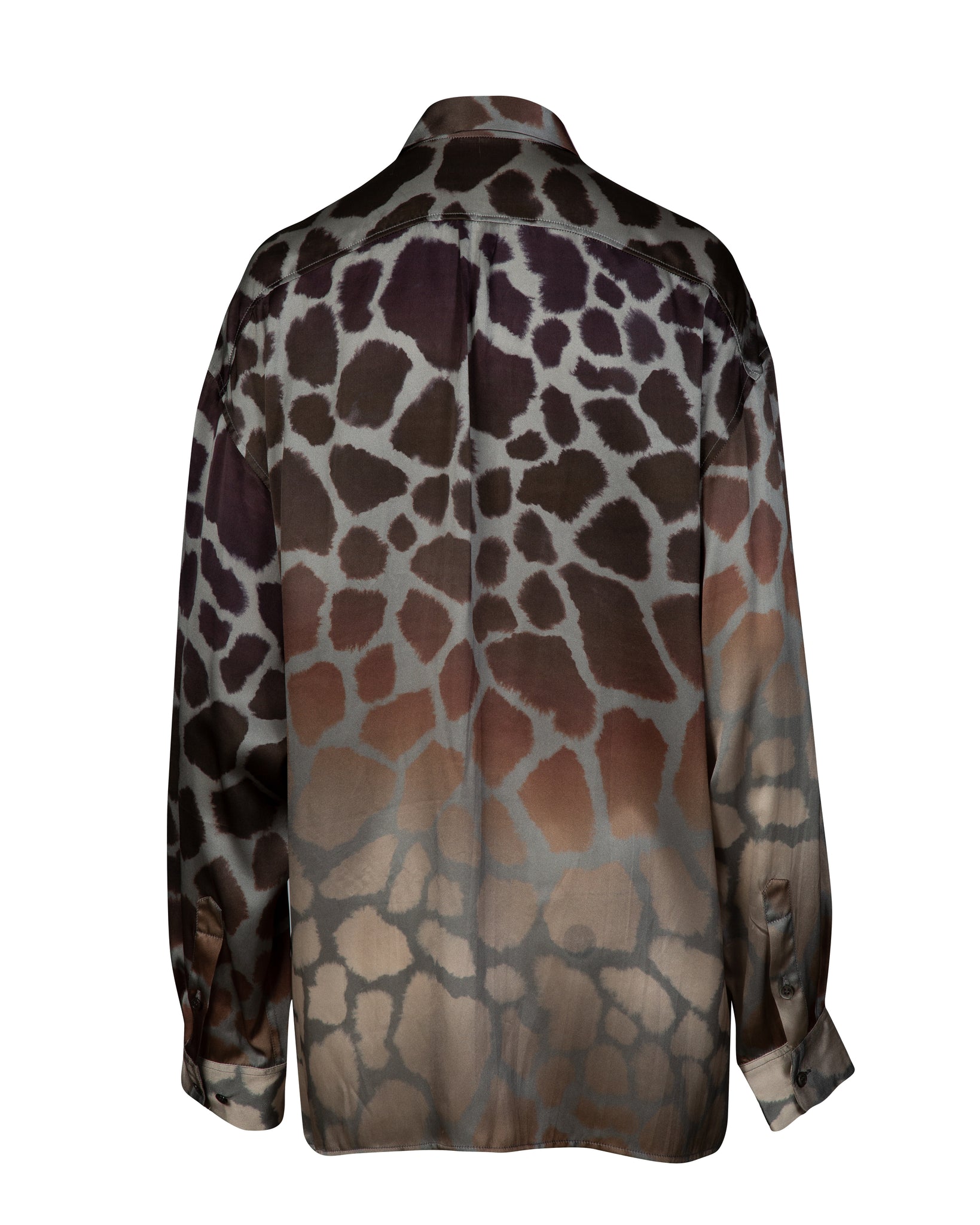 Praline Giraffe Oversized Silk Print Shirt