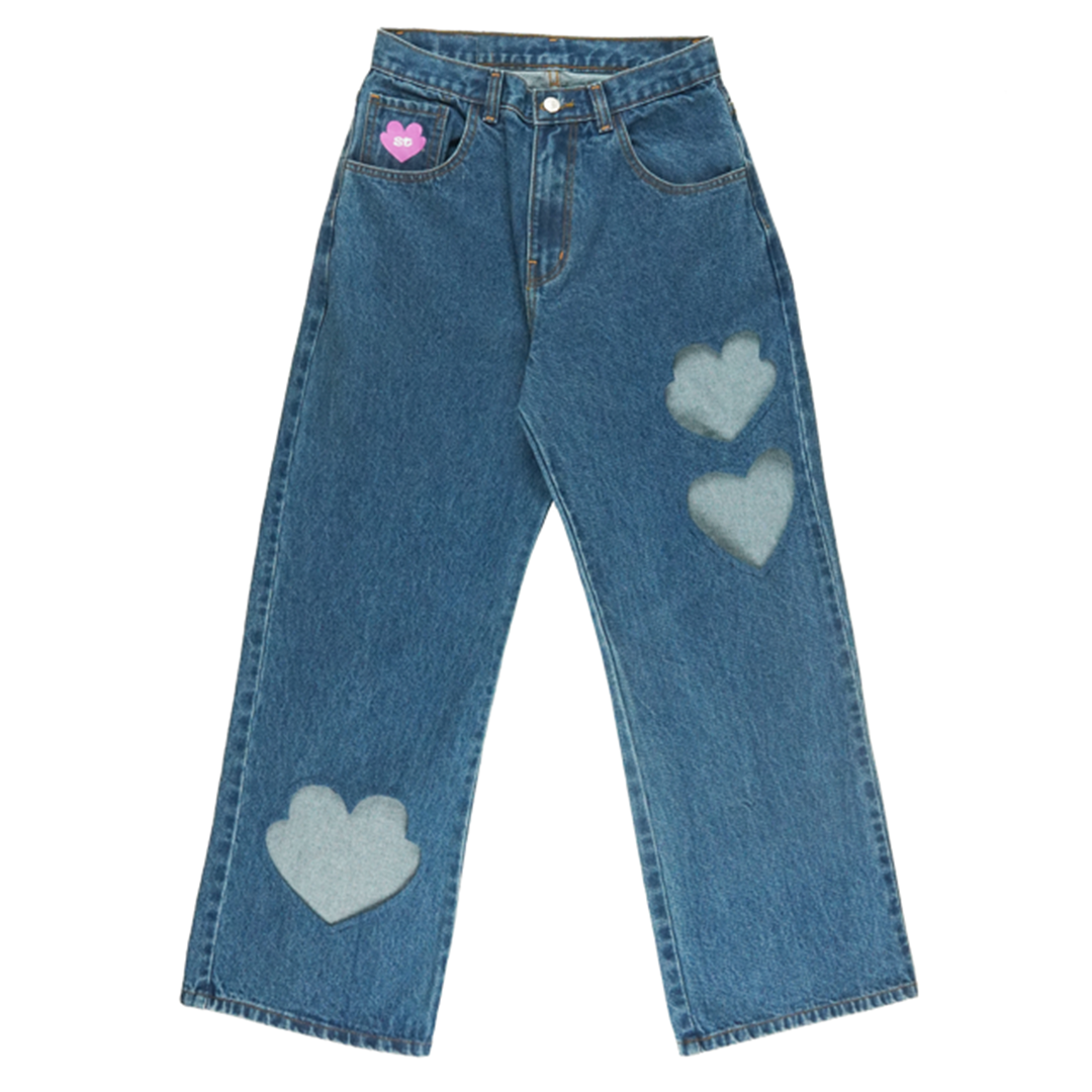 Heart and Shell Cutout jeans Dark Denim blue