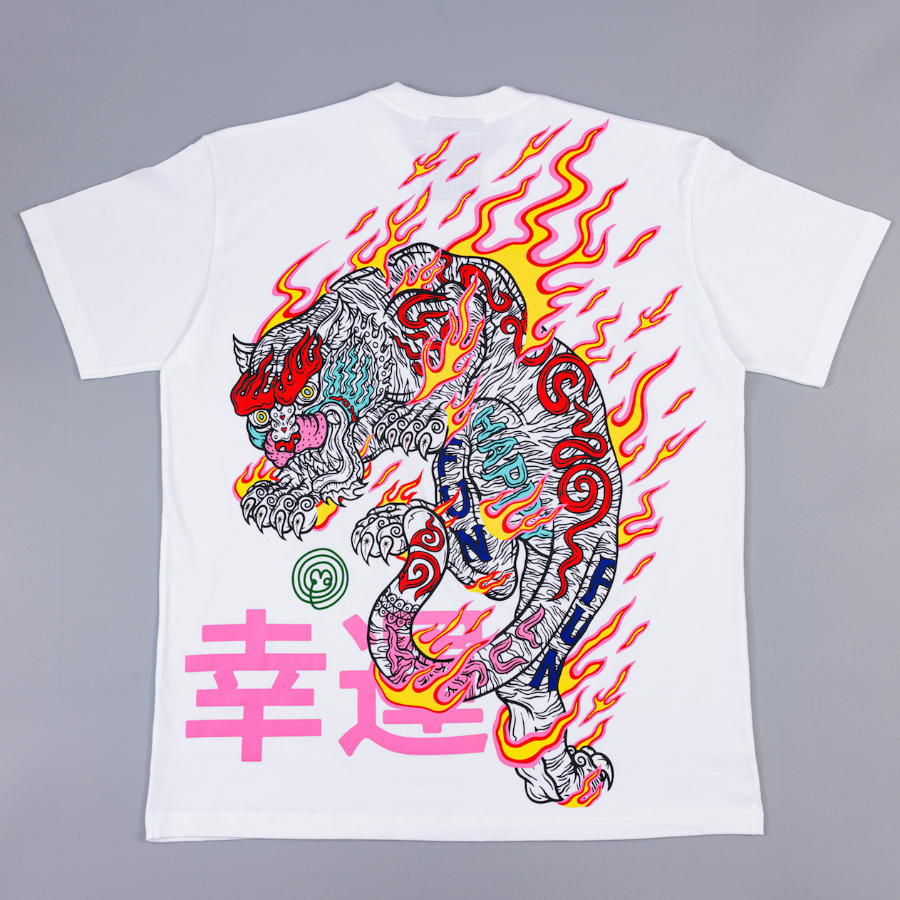 T shirt (WHITE) Silkscreen FIRE TIGER