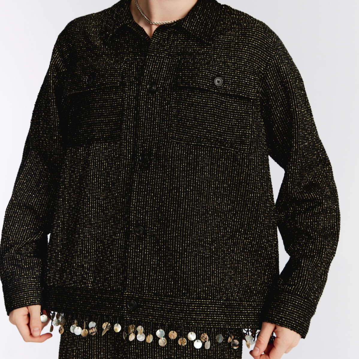 SEASHELL JACKET BLACK TWEED