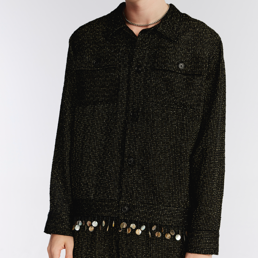 SEASHELL JACKET BLACK TWEED