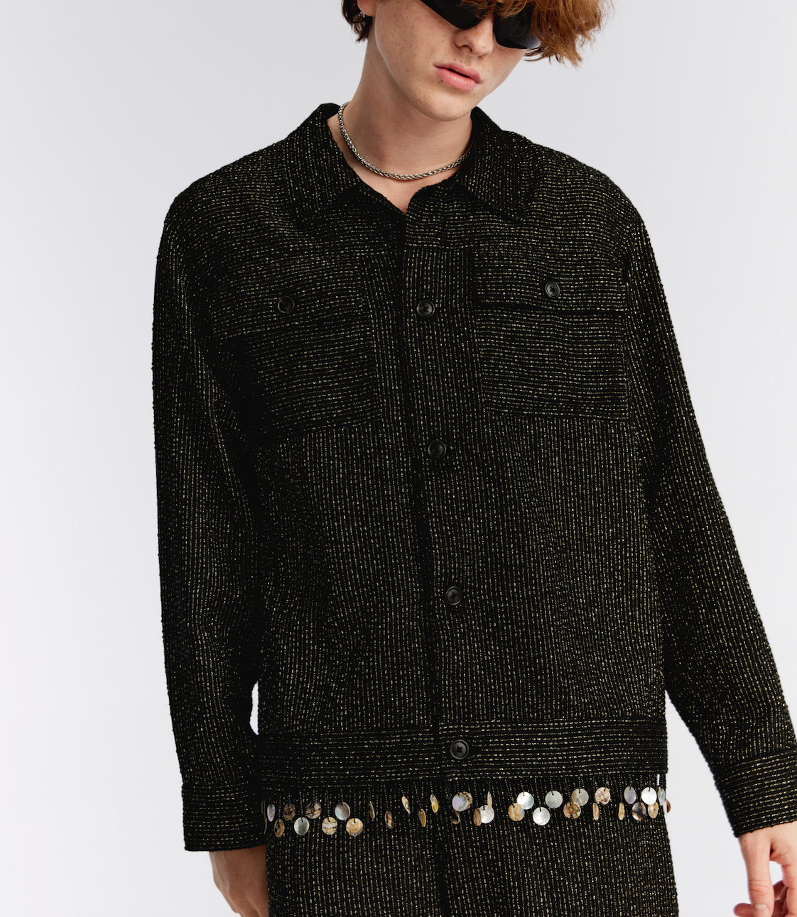 SEASHELL JACKET BLACK TWEED