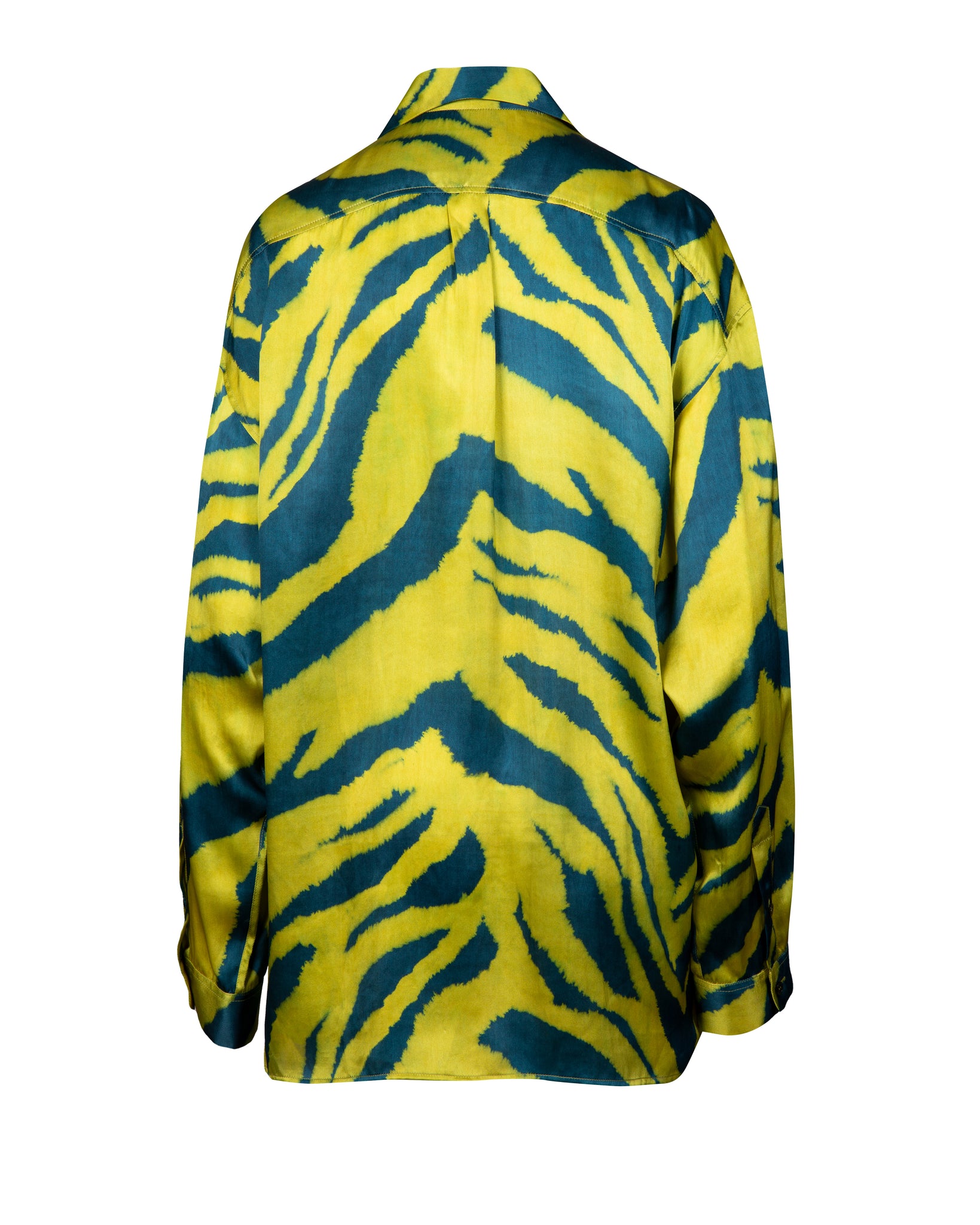 Sun-Kiss Zebra Oversized Silk Print Shirt