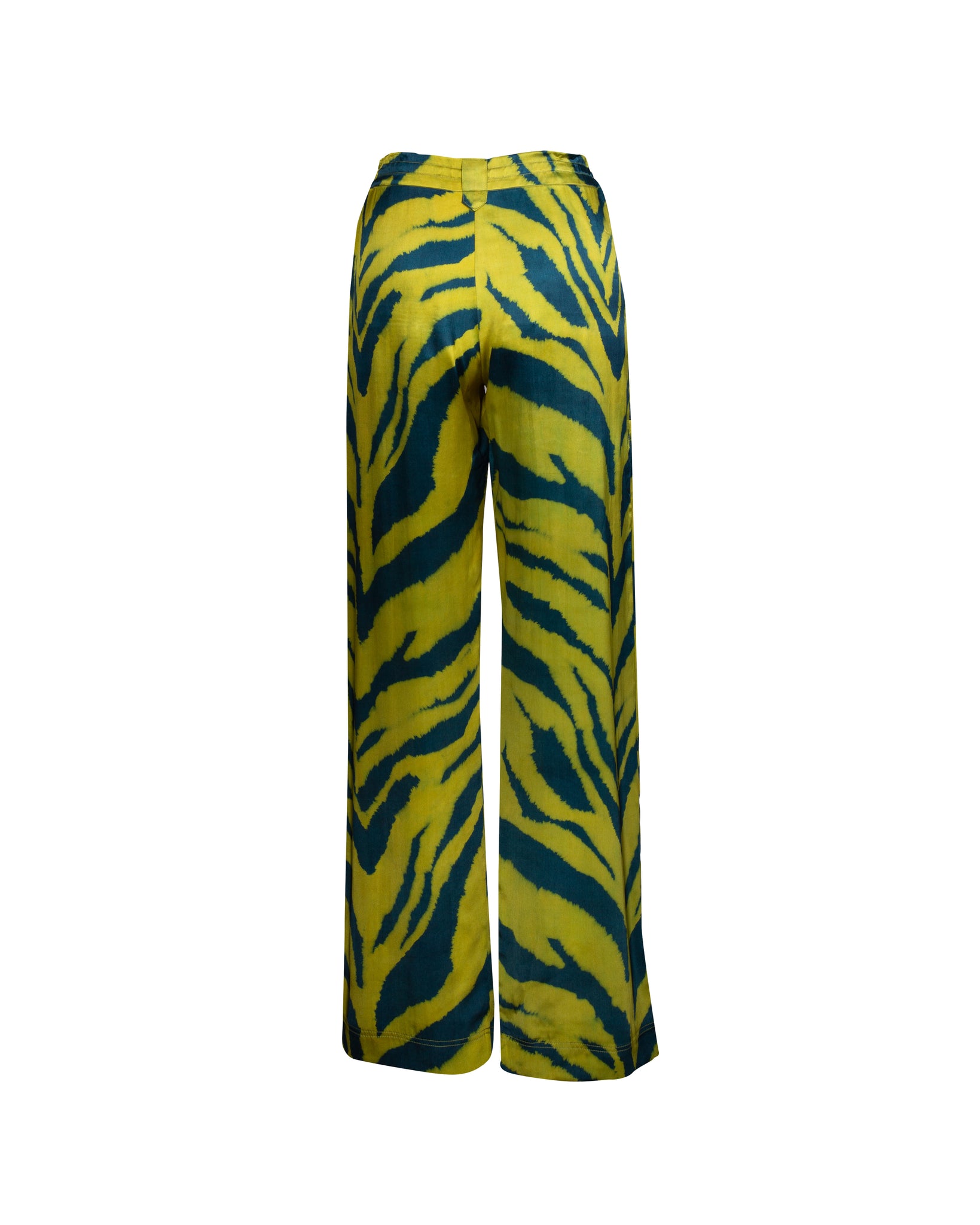 Sun-Kiss Zebra Print Long Silk Pants