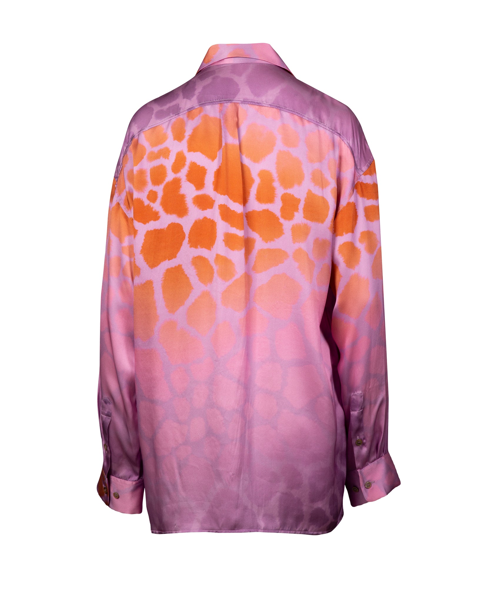 Sunset Giraffe Oversized Silk Print Shirt