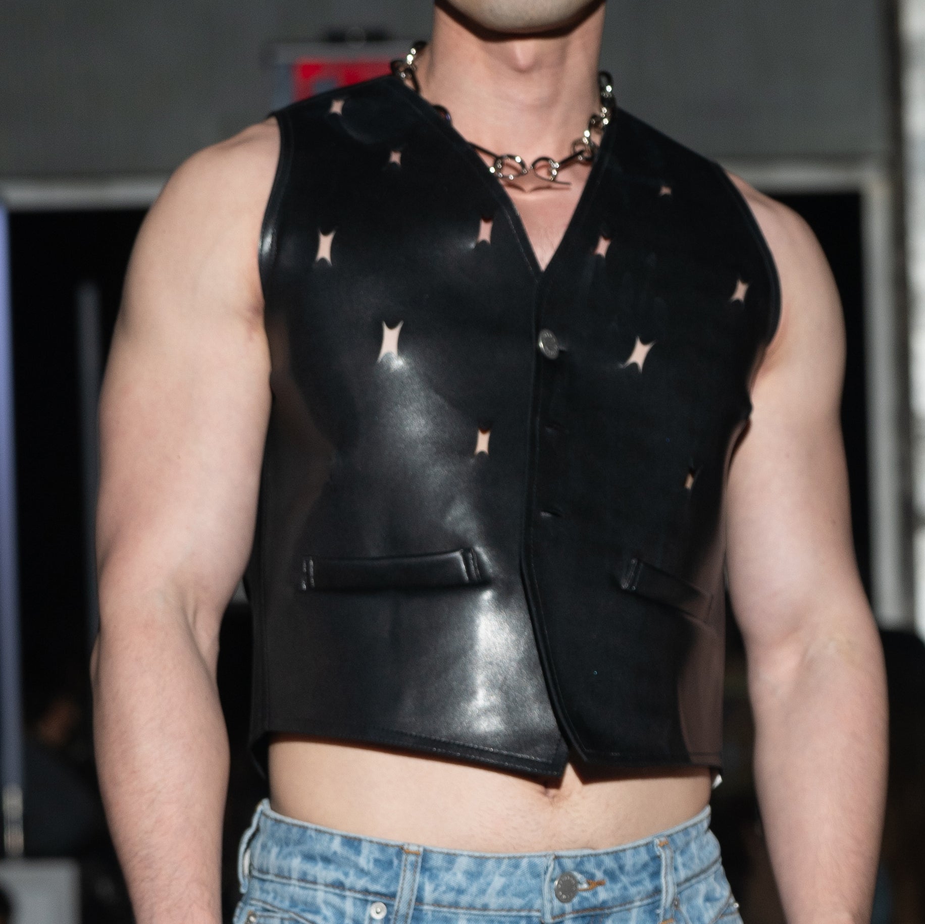 Leather vest black