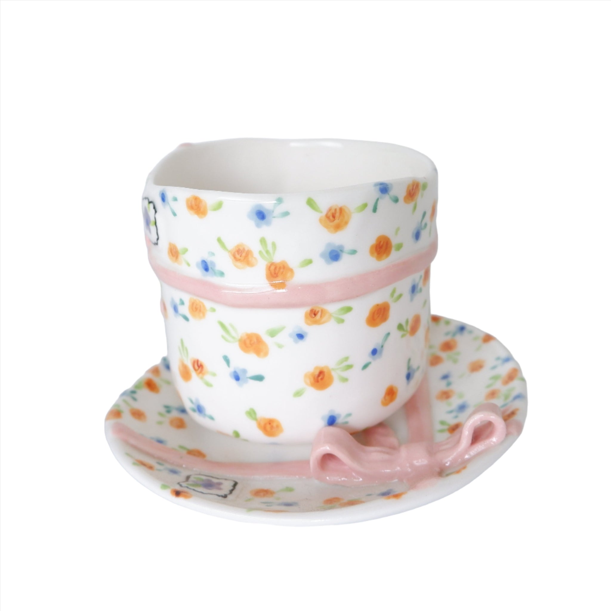 Pink ribbon cup set