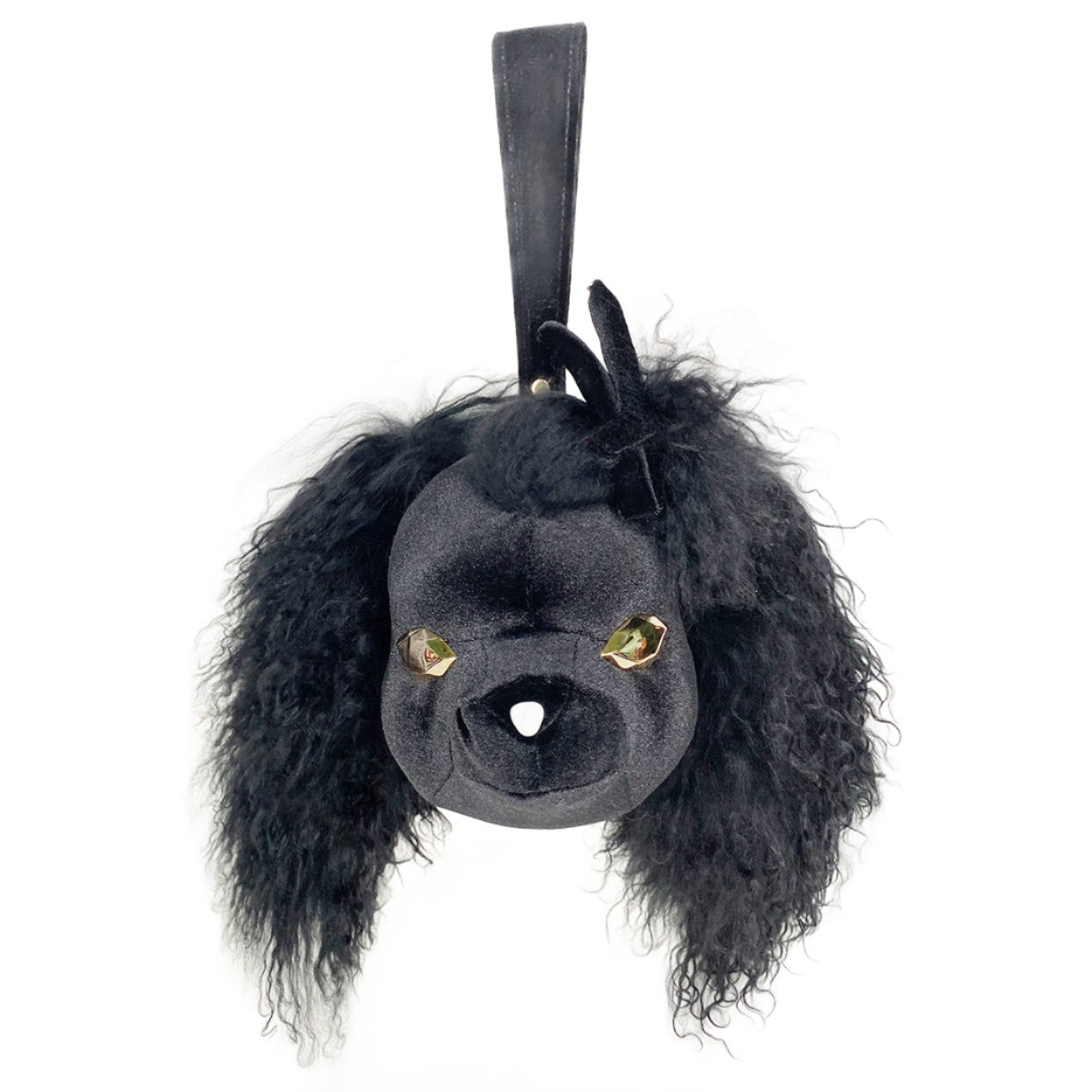 BLACK POODLE SHAPE HAND BAG