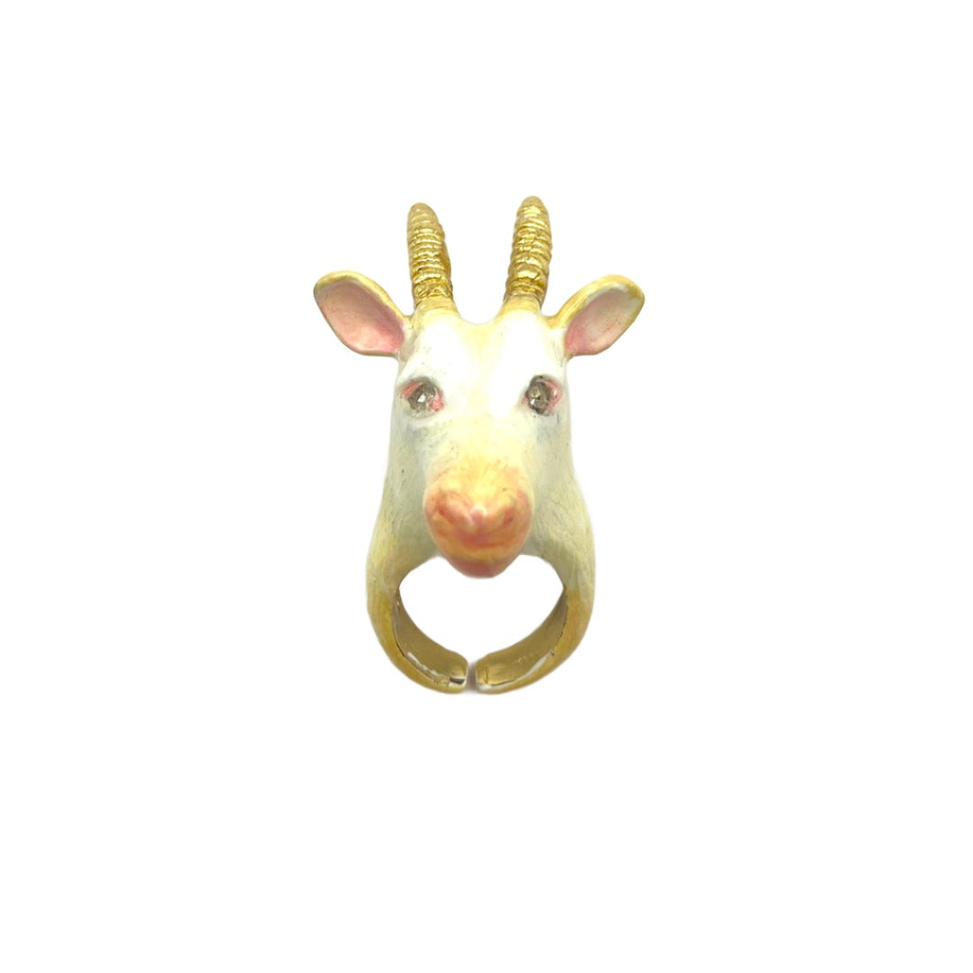 CERAMIC GOAT RING