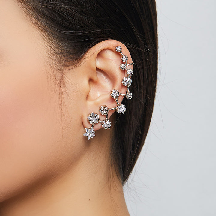 COMET STAR EAR CUFF RHODIUM