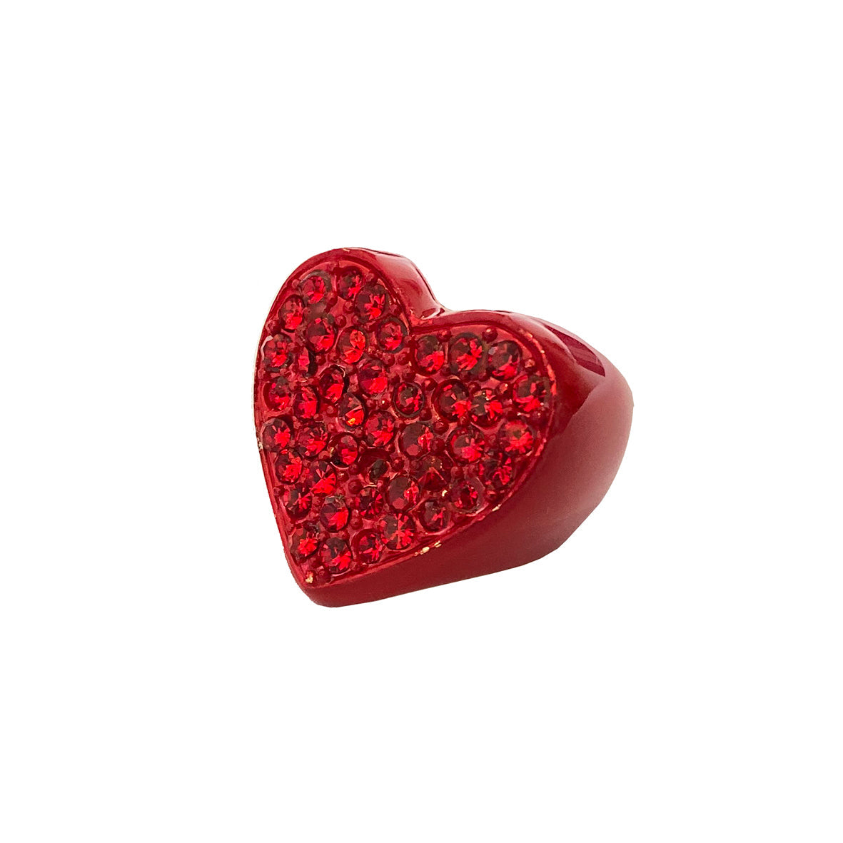 CRYSTALS RED HEART RING