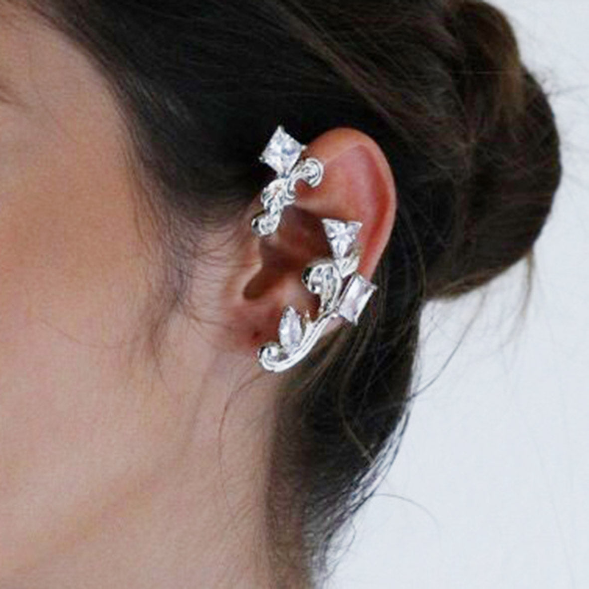 ROCOCO EAR CUFF RHODIUM