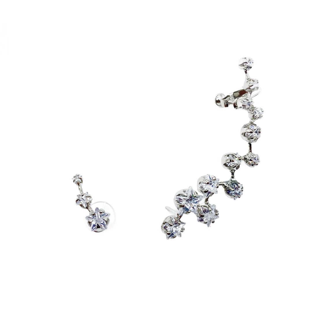 COMET STAR EAR CUFF RHODIUM